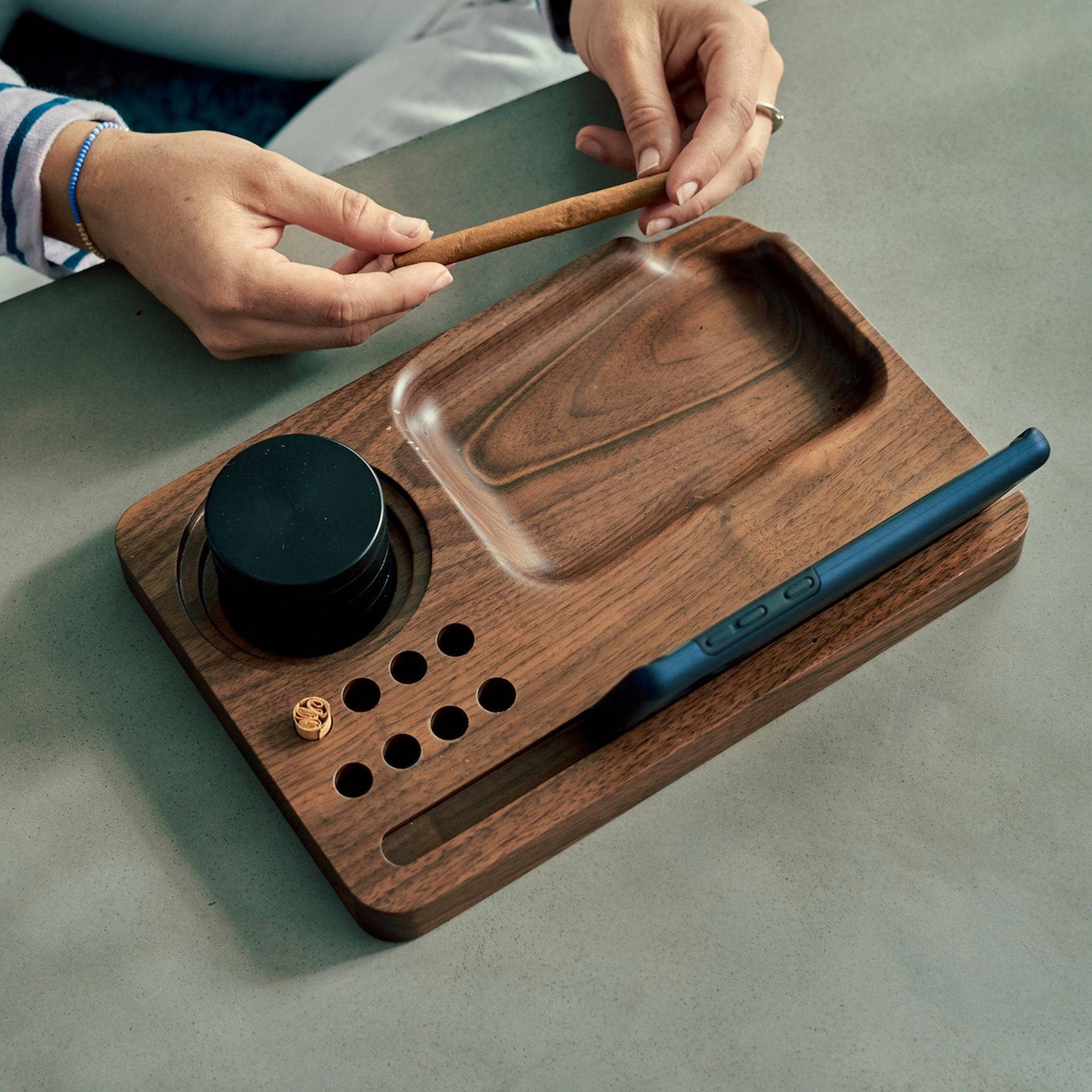 Blunt Father Black Walnut Wood Blunt Rolling Tray, 10"